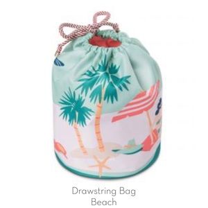 NWT Spartina 449 Water Resistant Beach Print Drawstring Bag
